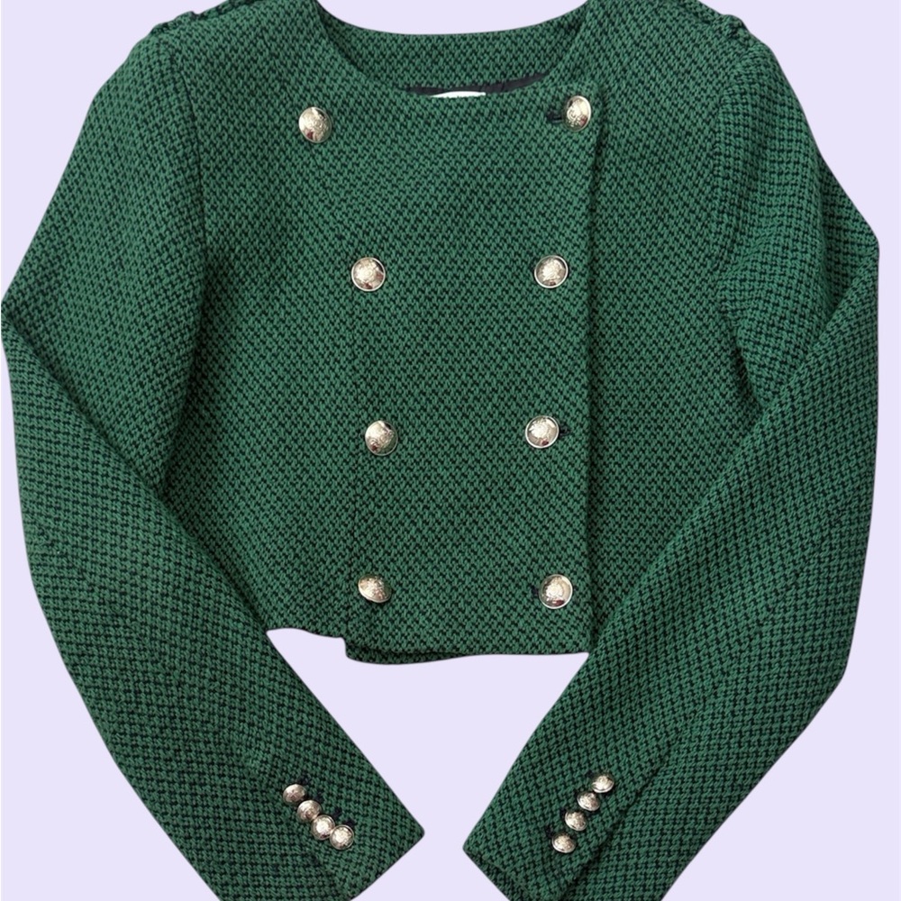 Zara Green Textured Blazer